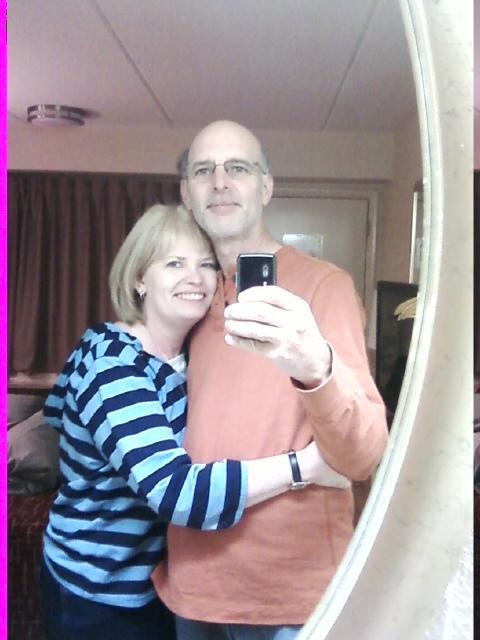 Jerry and Vicky sitting together near the Covered bridge in Elizabethton, TN